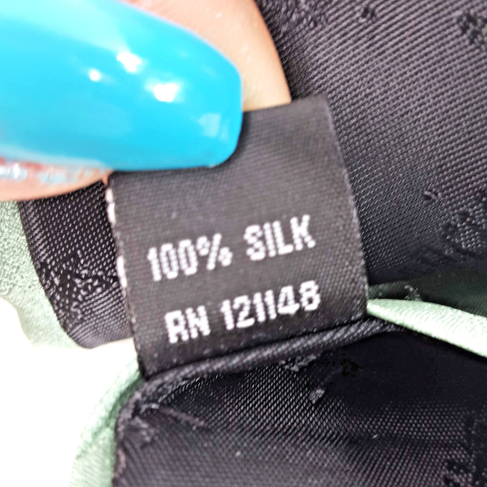 NWT J. Garica Mens 100% Silk Green Blue Tie - Picture 6 of 8
